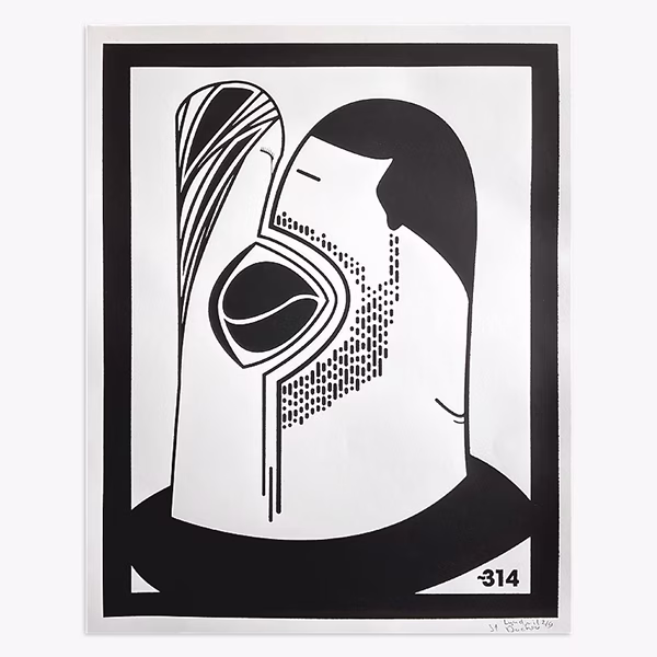 Kiss hand-pulled screen print by Lyudmil Dachev