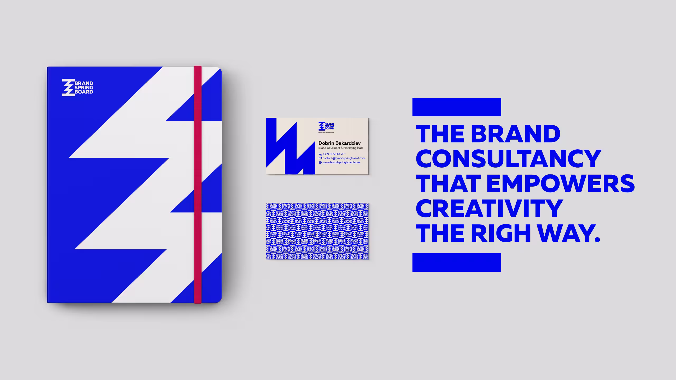 Brand Springboard stationery and merchandise design by Lyudmil Dachev
