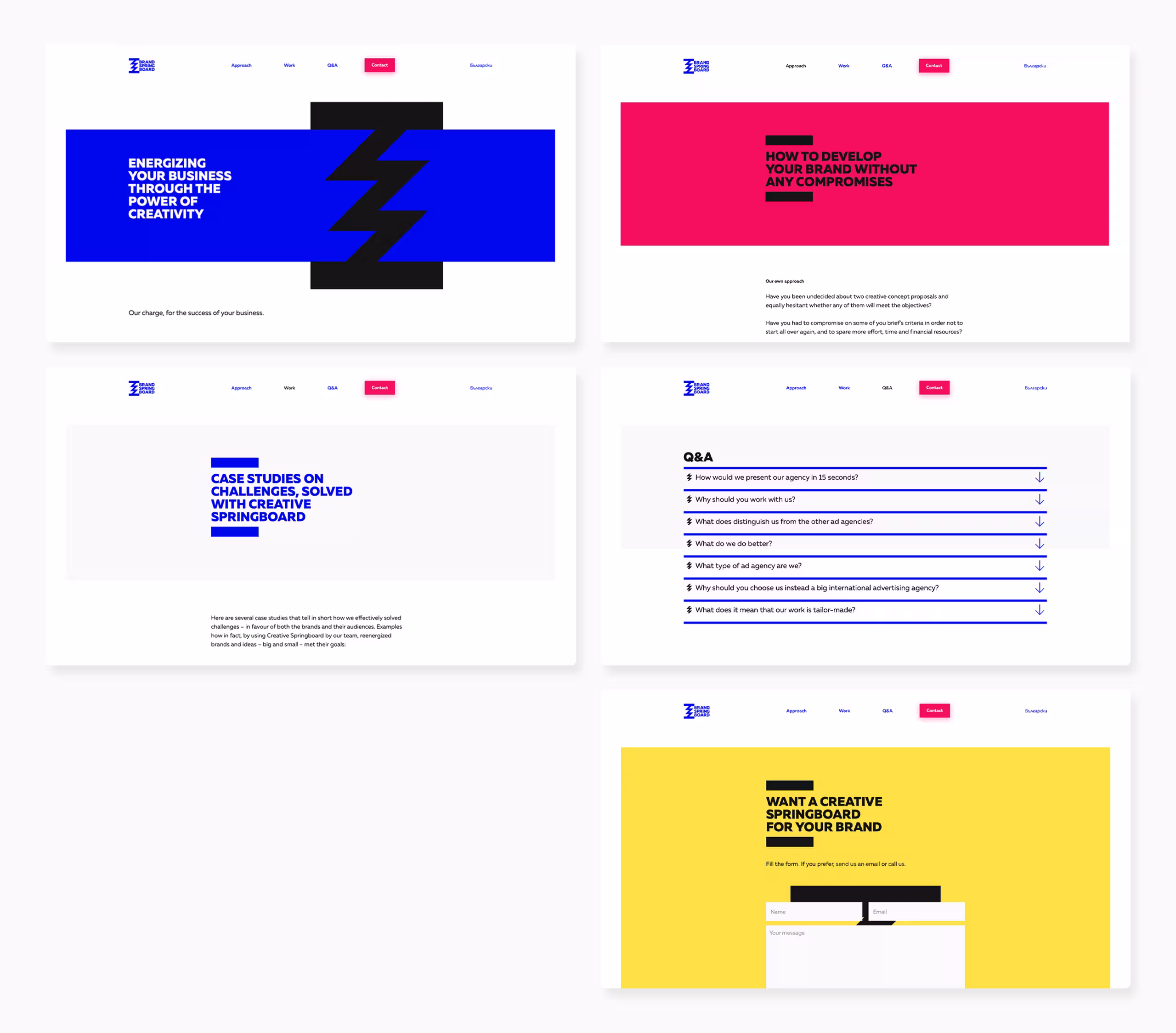 Desktop UI/UX design and Webflow development for Brand Springboard by Lyudmil Dachev