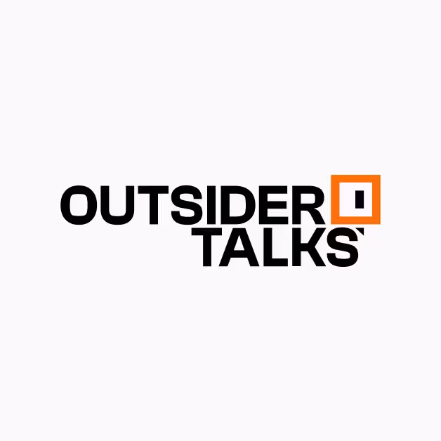 Outsider Talks minimalist stacked logo variation