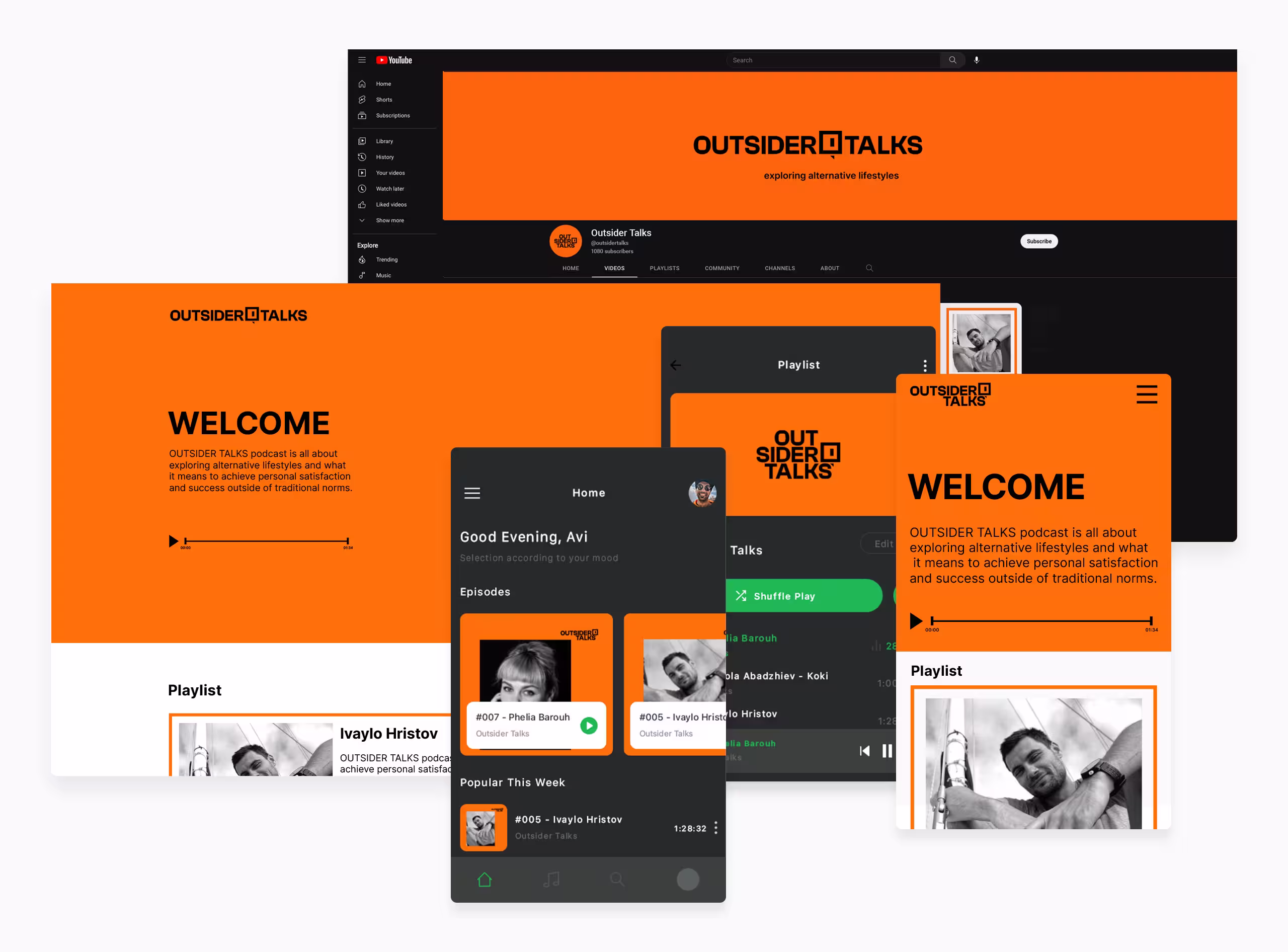Outsider Talks identity applied to digital and web platforms